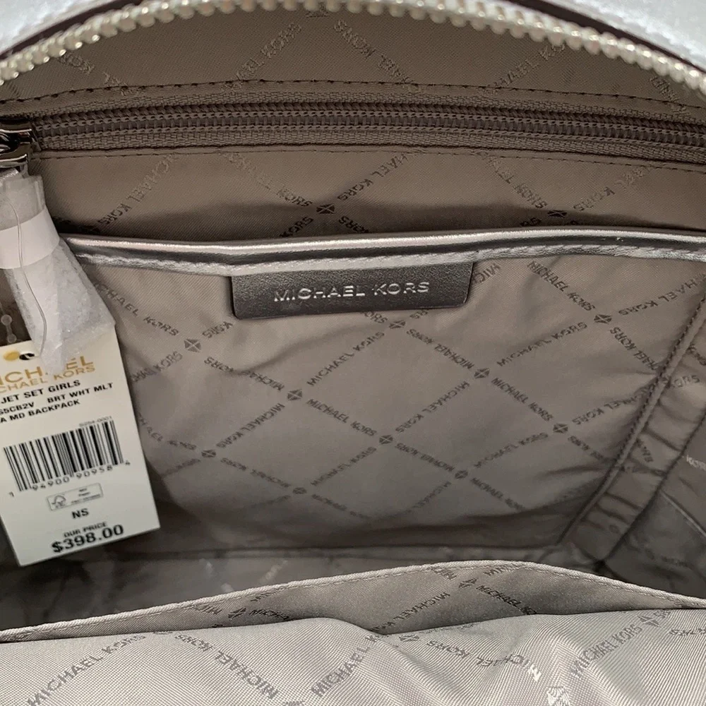 MICHAEL KORS ADINA MEDIUM BACKPACK BRIGHT WHITE MULTI COLOR